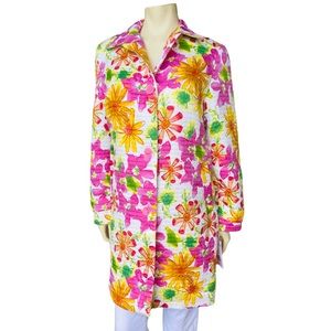 Harve Benard Floral Printed Fully Lined Buttoned Front Blazer Jacket